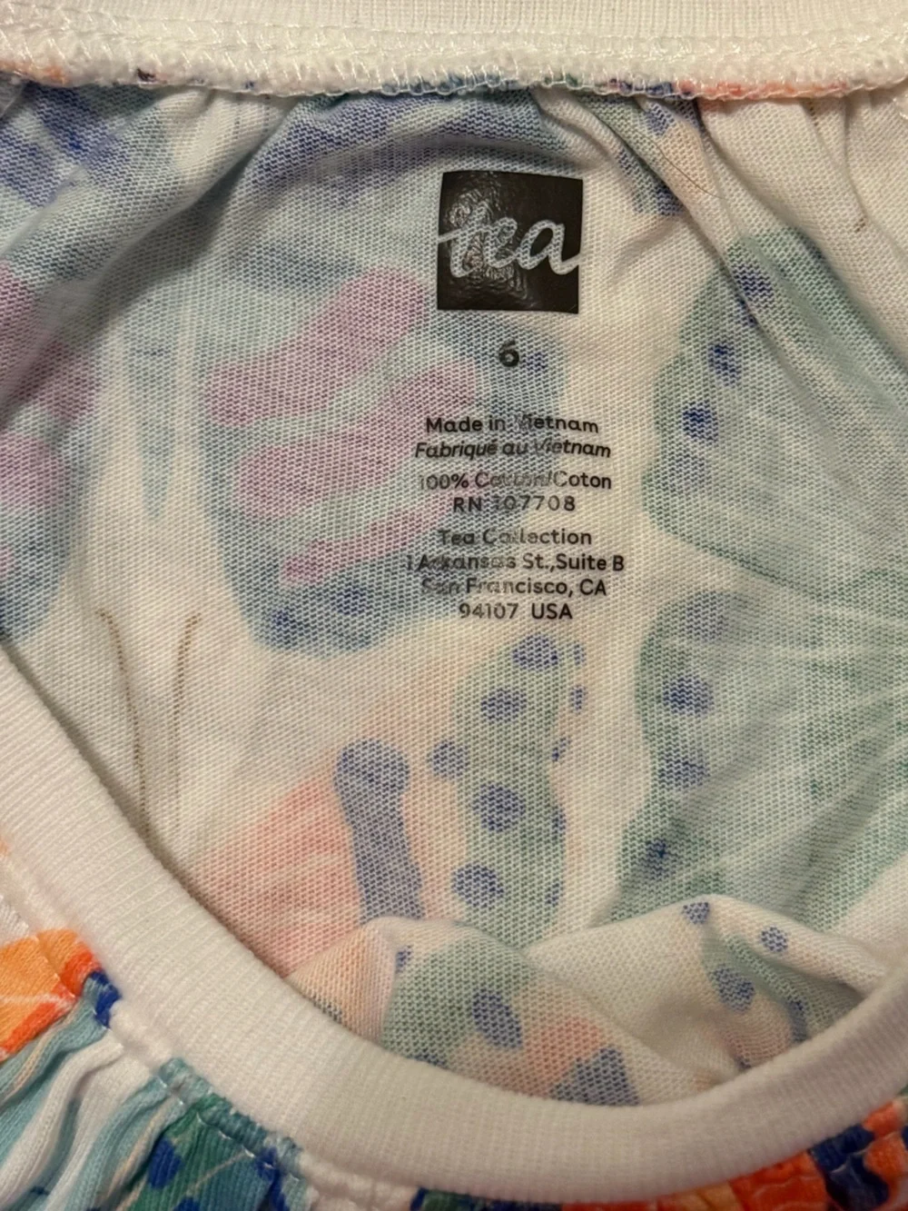 Tea Collection Girls Trapeze Dress Mariposas Pintadas Butterfly Print Cotton